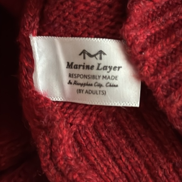 Marine Layer Crimson Red Addison Knit Wool Cashmere‎ Turtleneck Mini Dress Sz XS - Picture 8 of 8